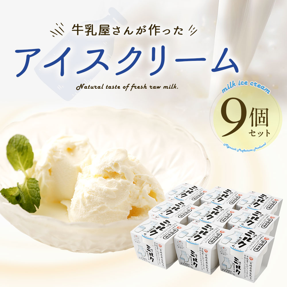 牛乳屋さんが作ったアイスクリーム 9個セット【B309】 
